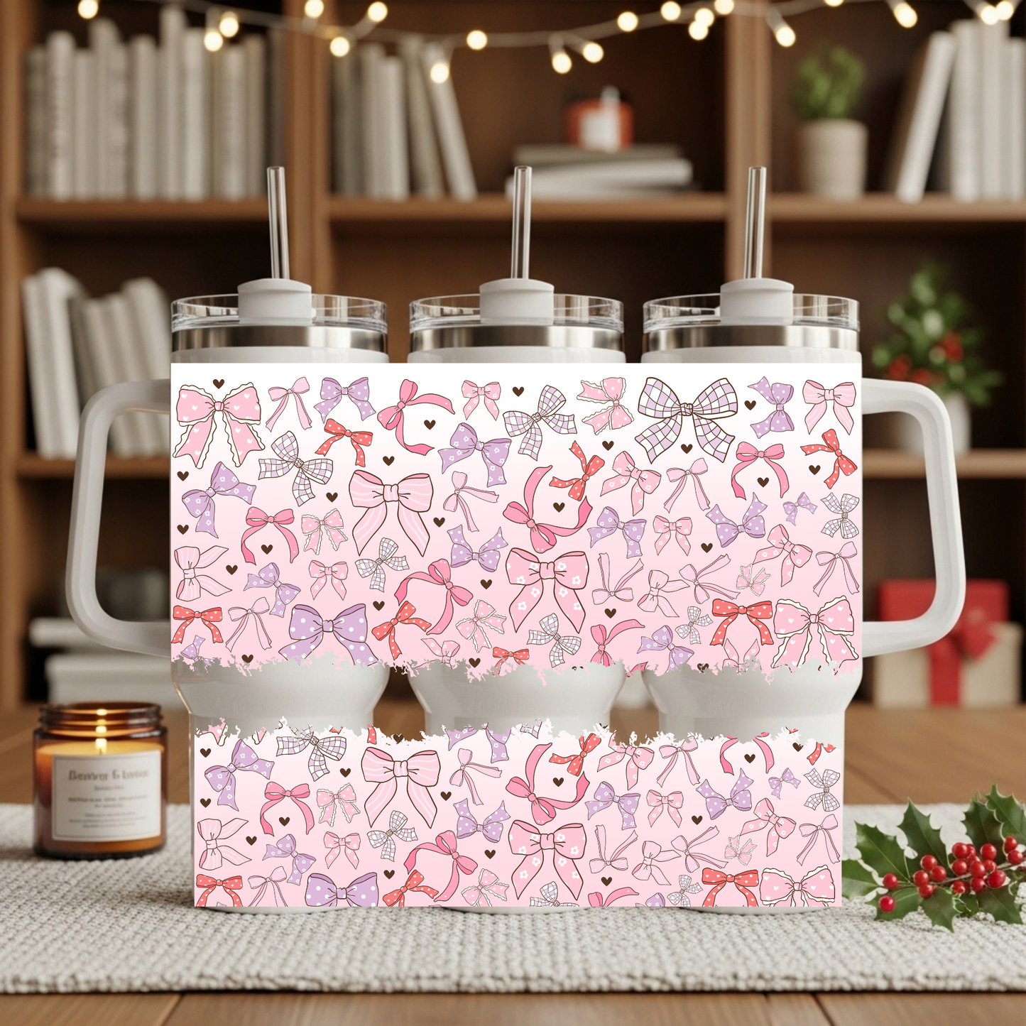 Pink & Red Bows 40oz Tumbler