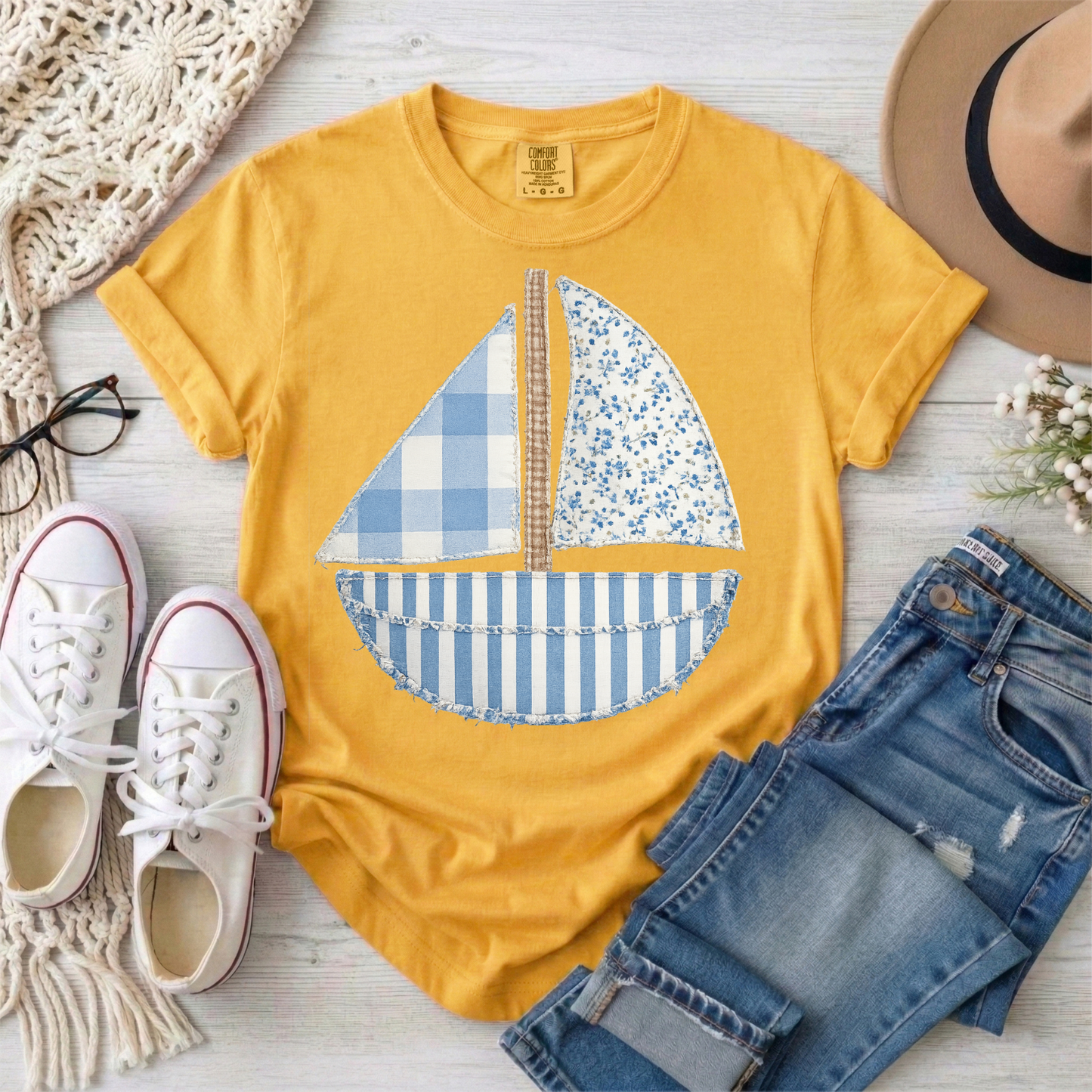 3797 - Patchwork Sail Boat