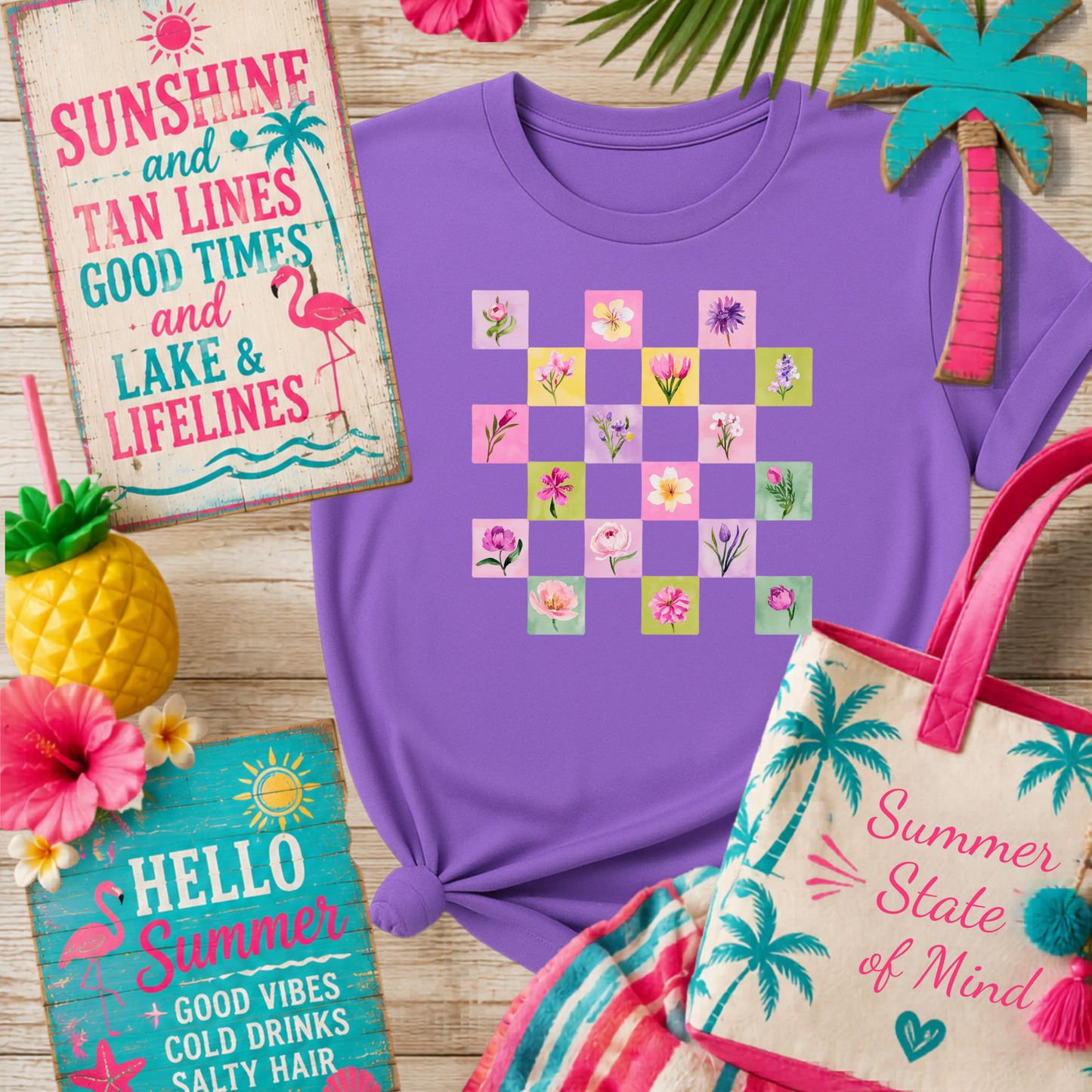 3693 - Checkered Floral