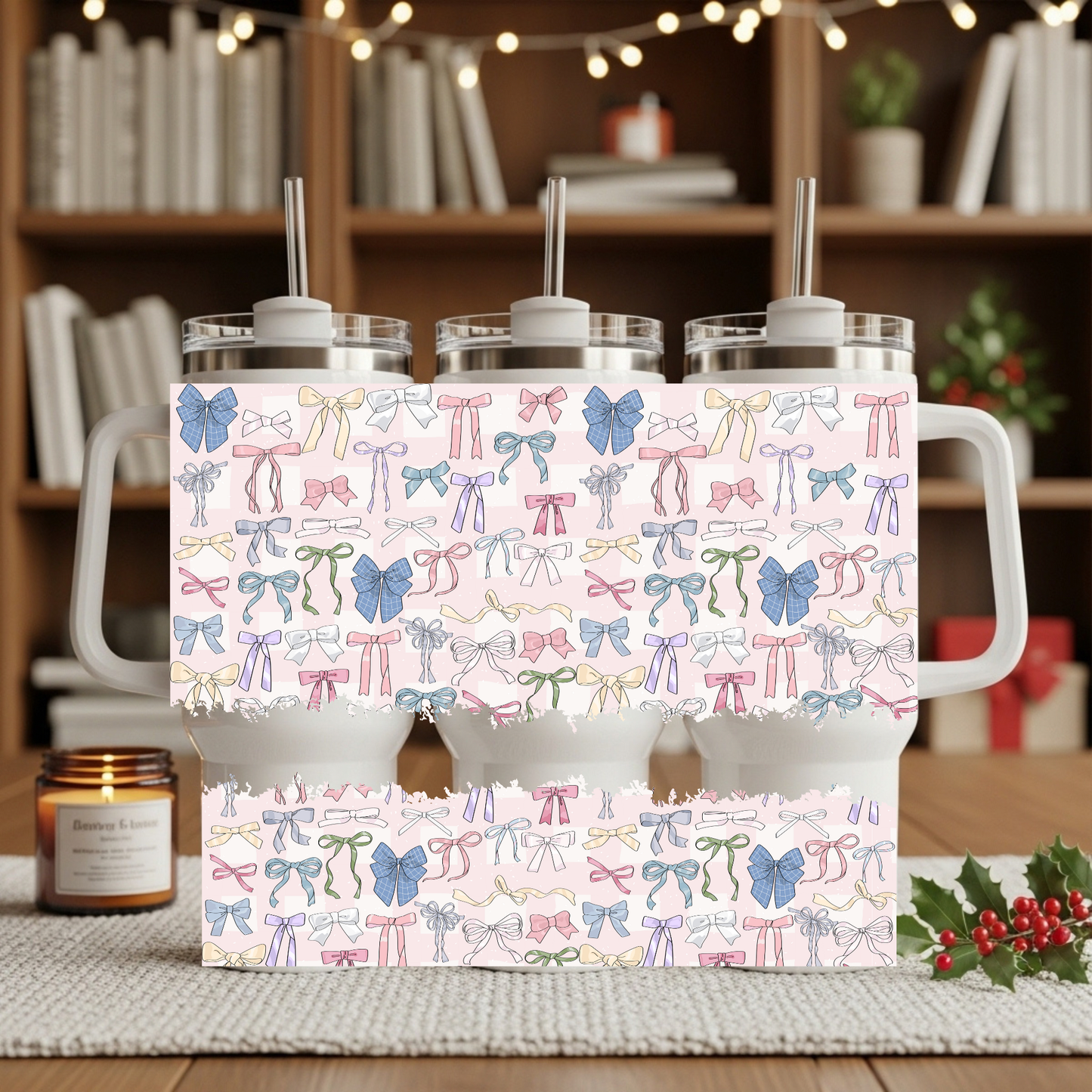 Pink & Blue Bows 40oz Tumbler