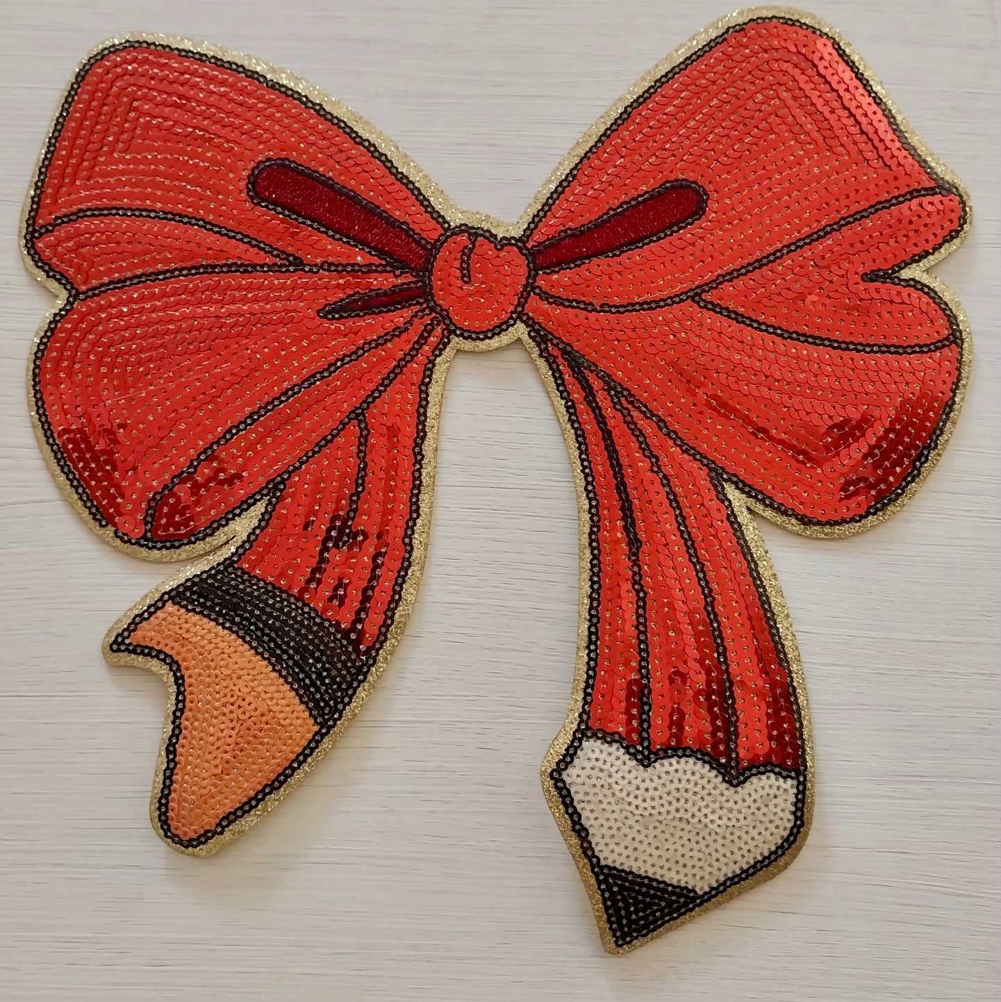 Sequin Pencil Bow Patch