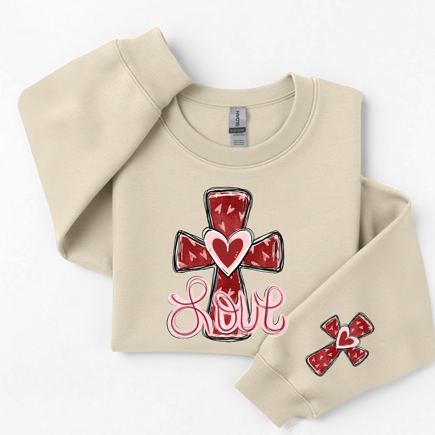 3158 - Heart Cross Pink