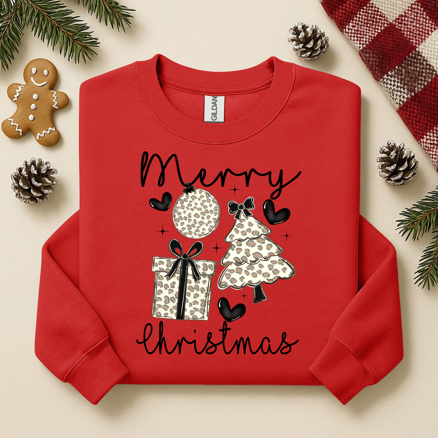 2080 - Merry Christmas Black and White