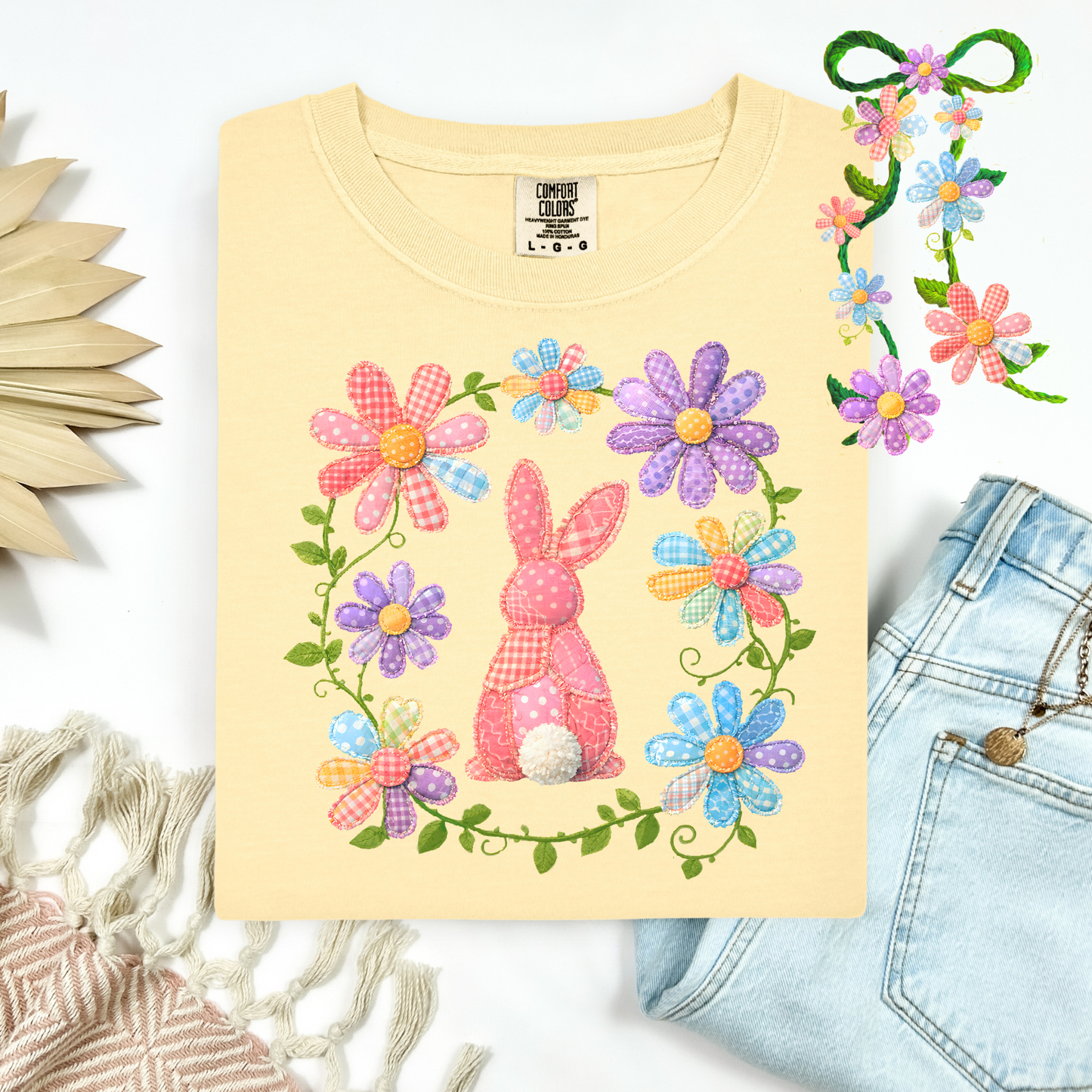 3285 - Bunny Floral Vine with Sleeves