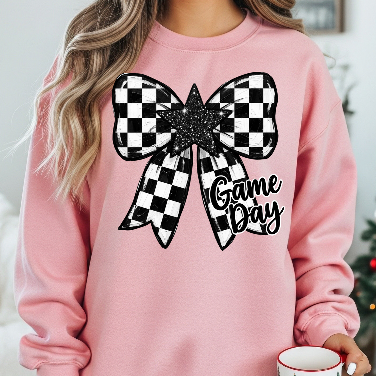 4243 - game day checkered bow