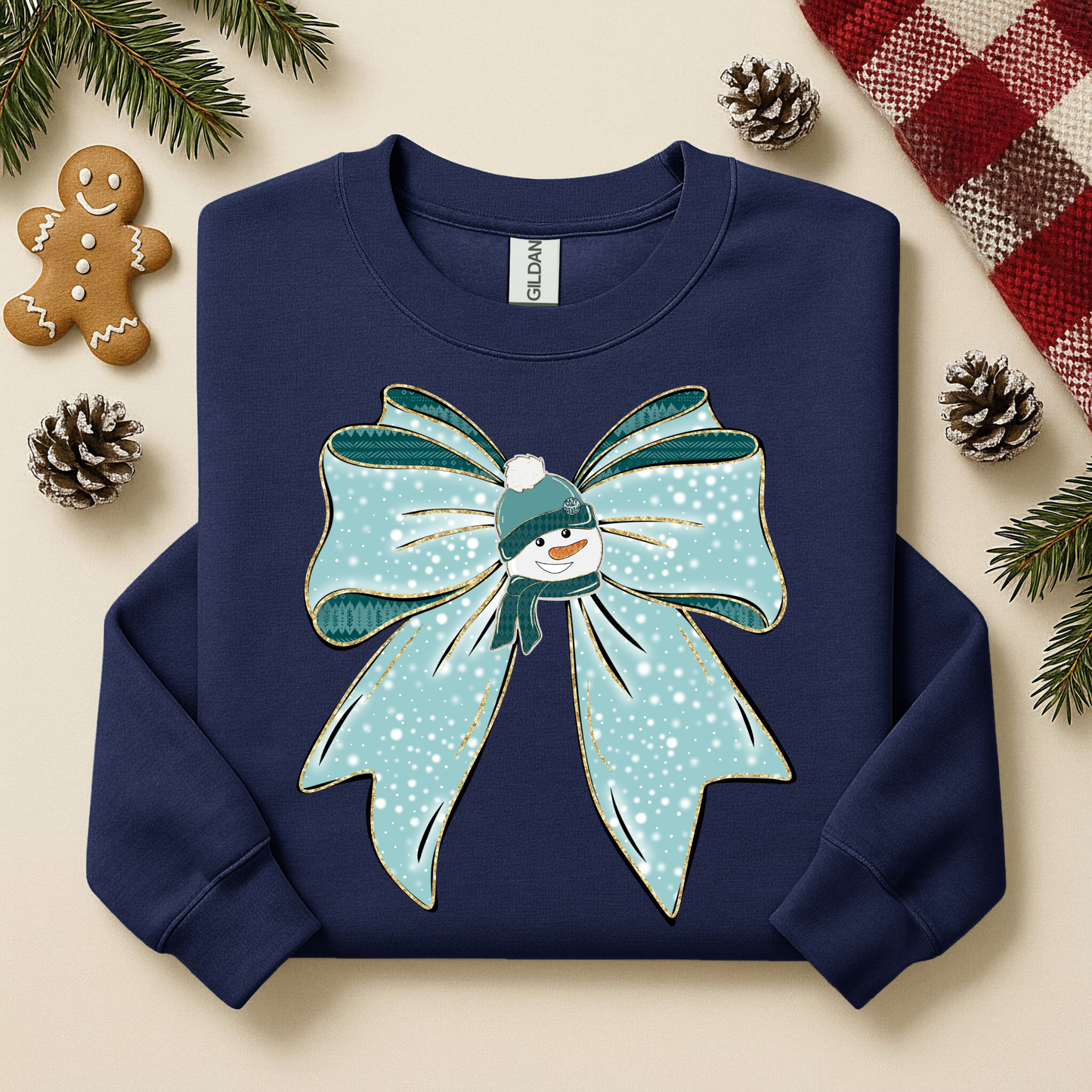 3041 - Winter Snowman Bow - Cat's Creation