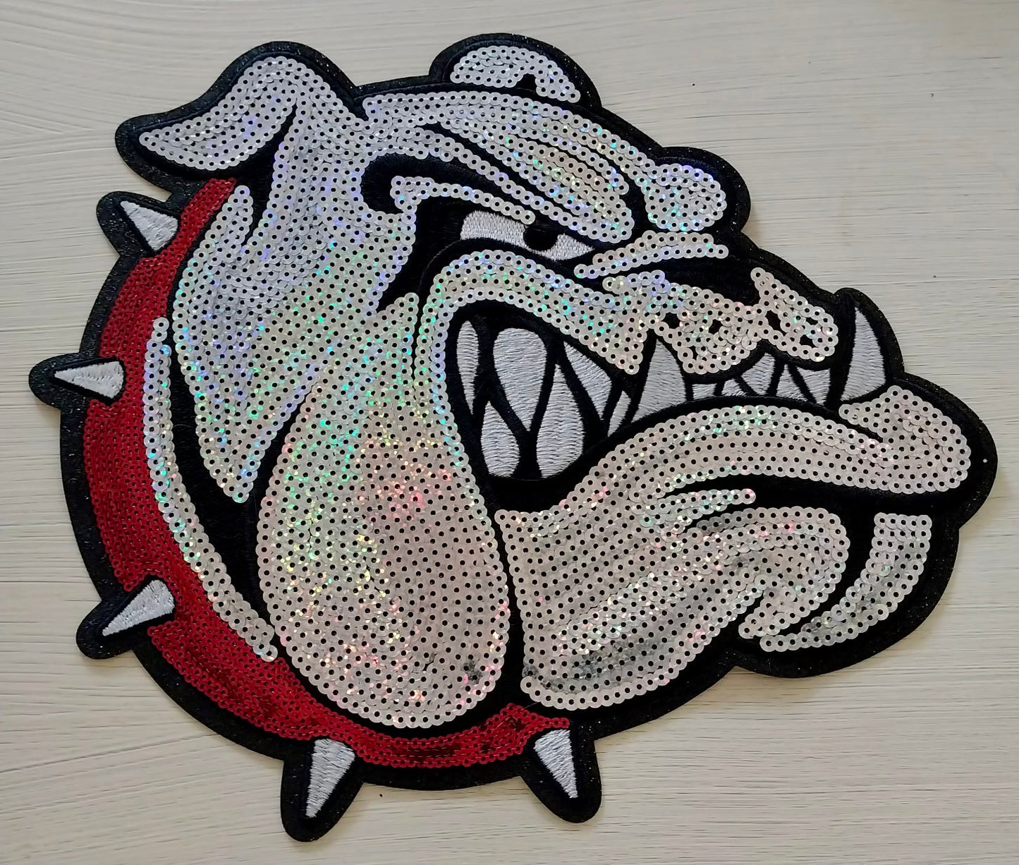 Bulldog Sequin Head Patch