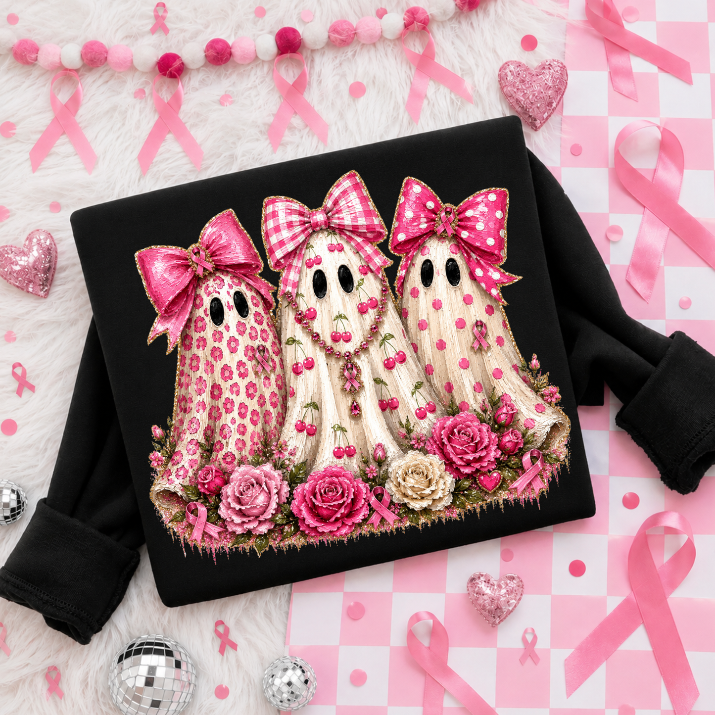 4076 - pink ribbon ghost