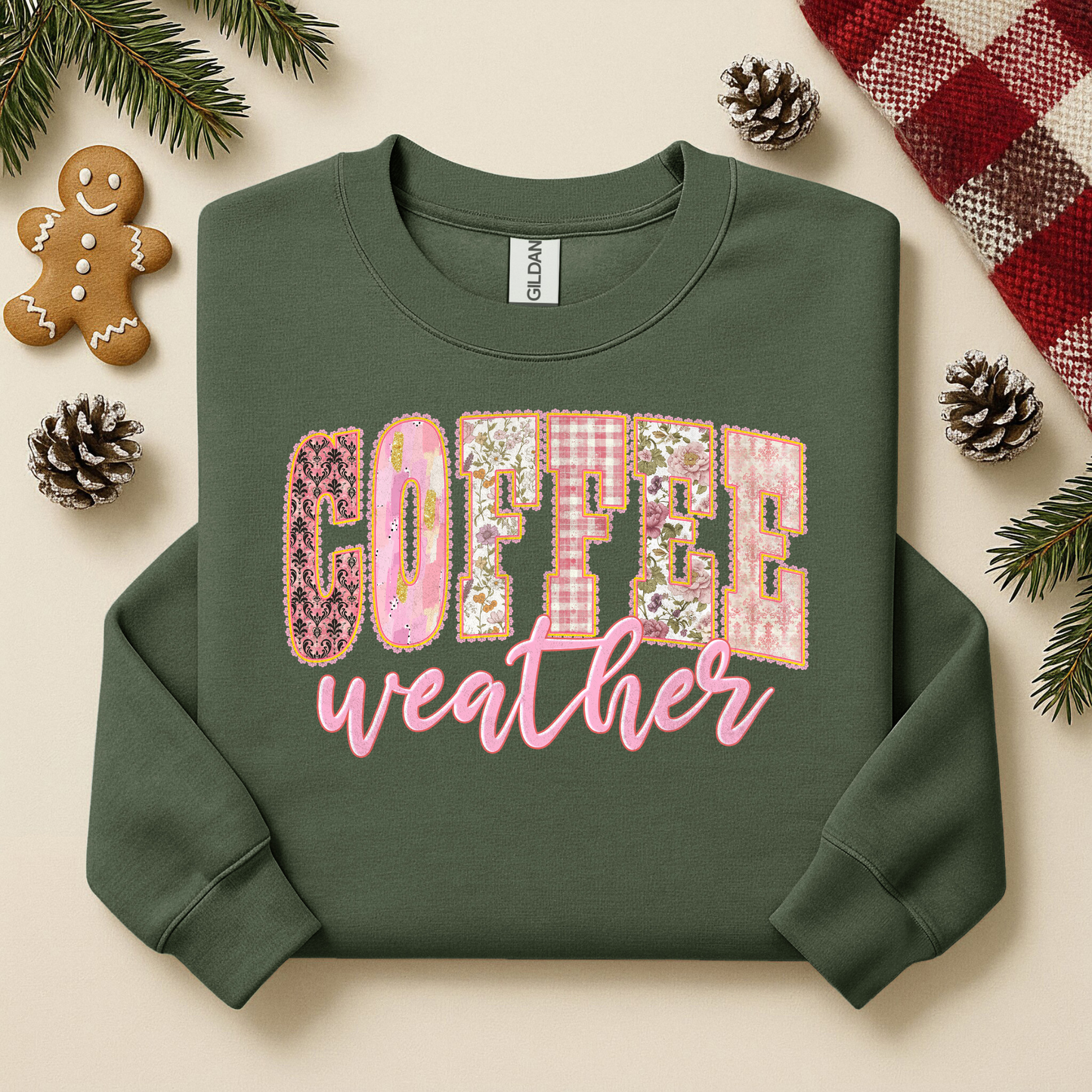 3049 - Coffee Weather - Pink & Brown