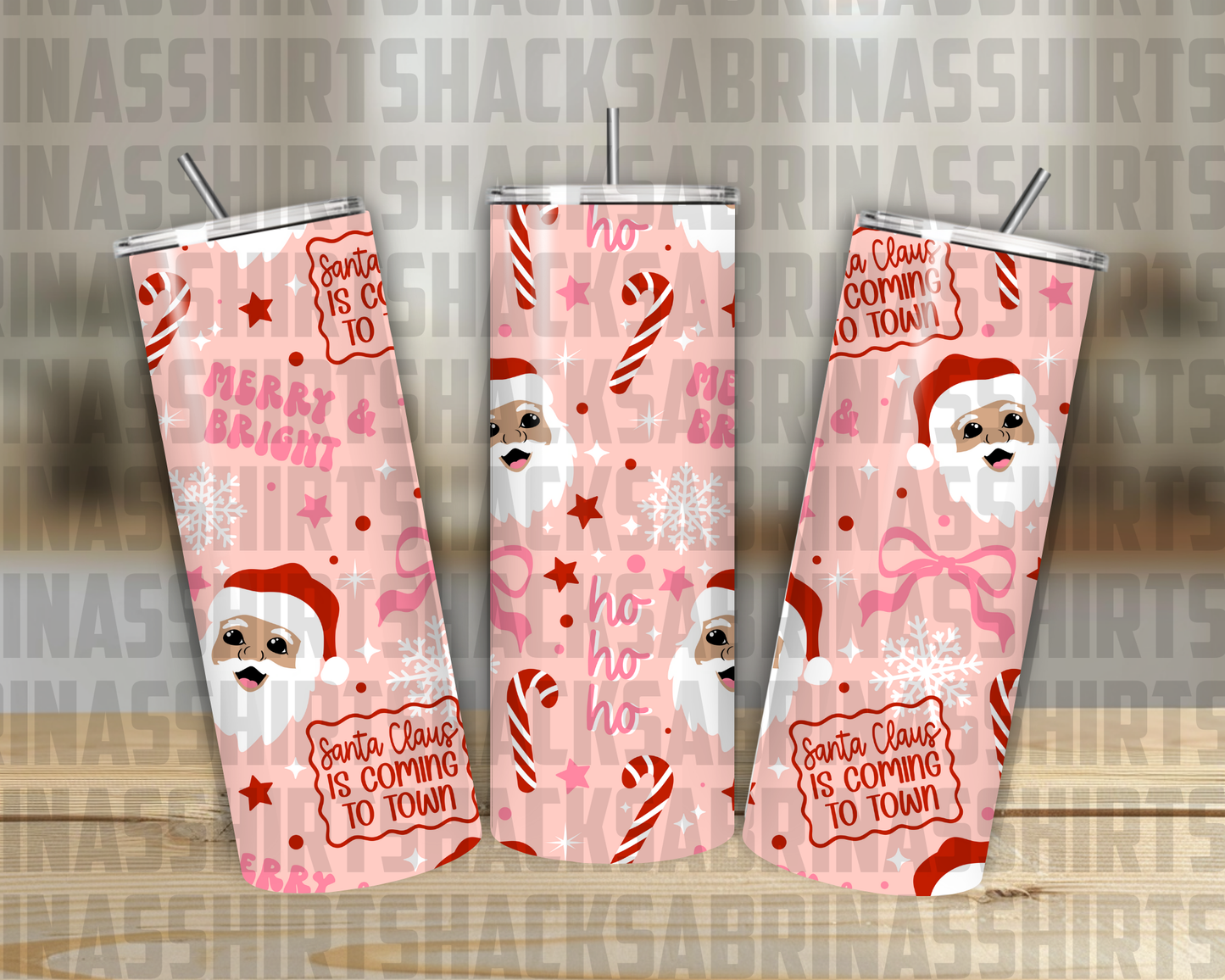 Pink Santa 20oz Tumbler