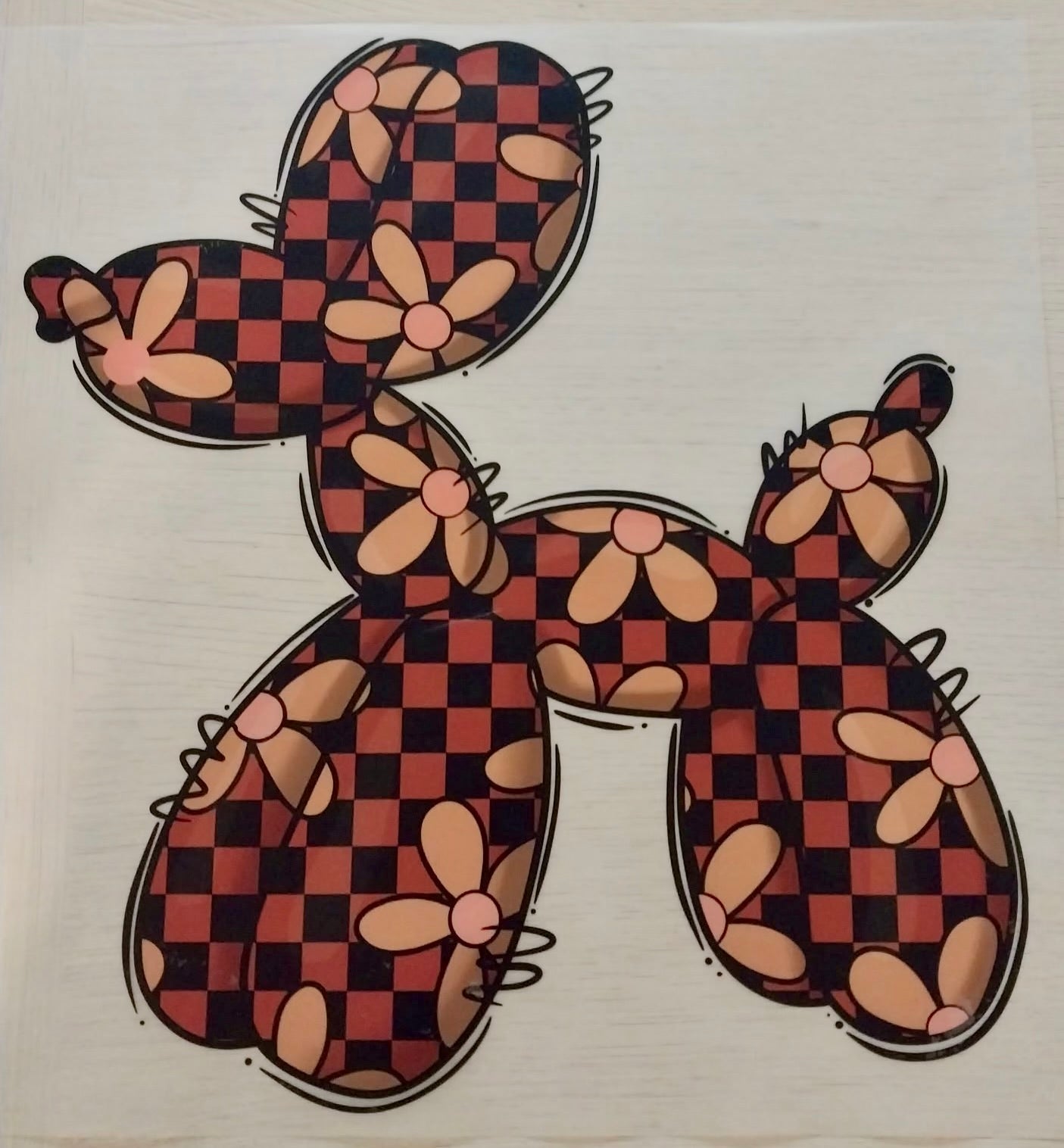 Checkered Balloon Dog
