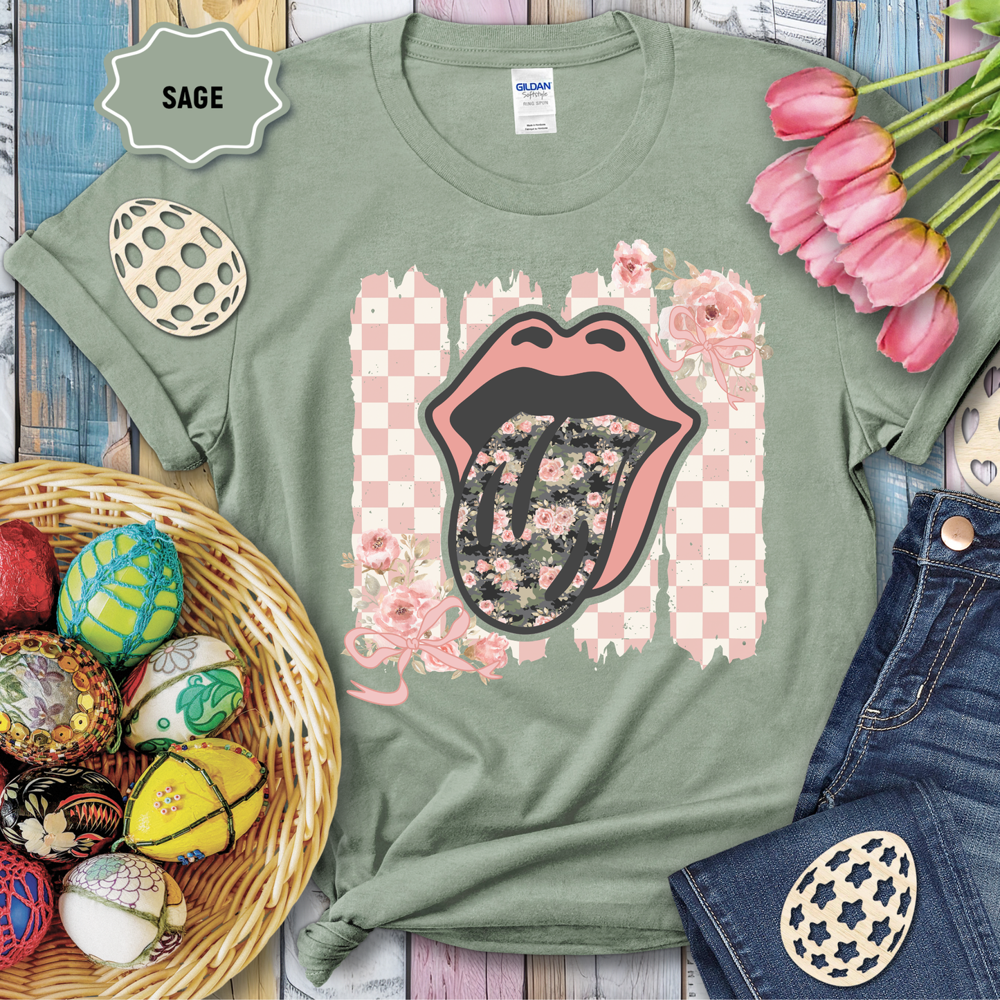 3481 - Floral Camo Tongue