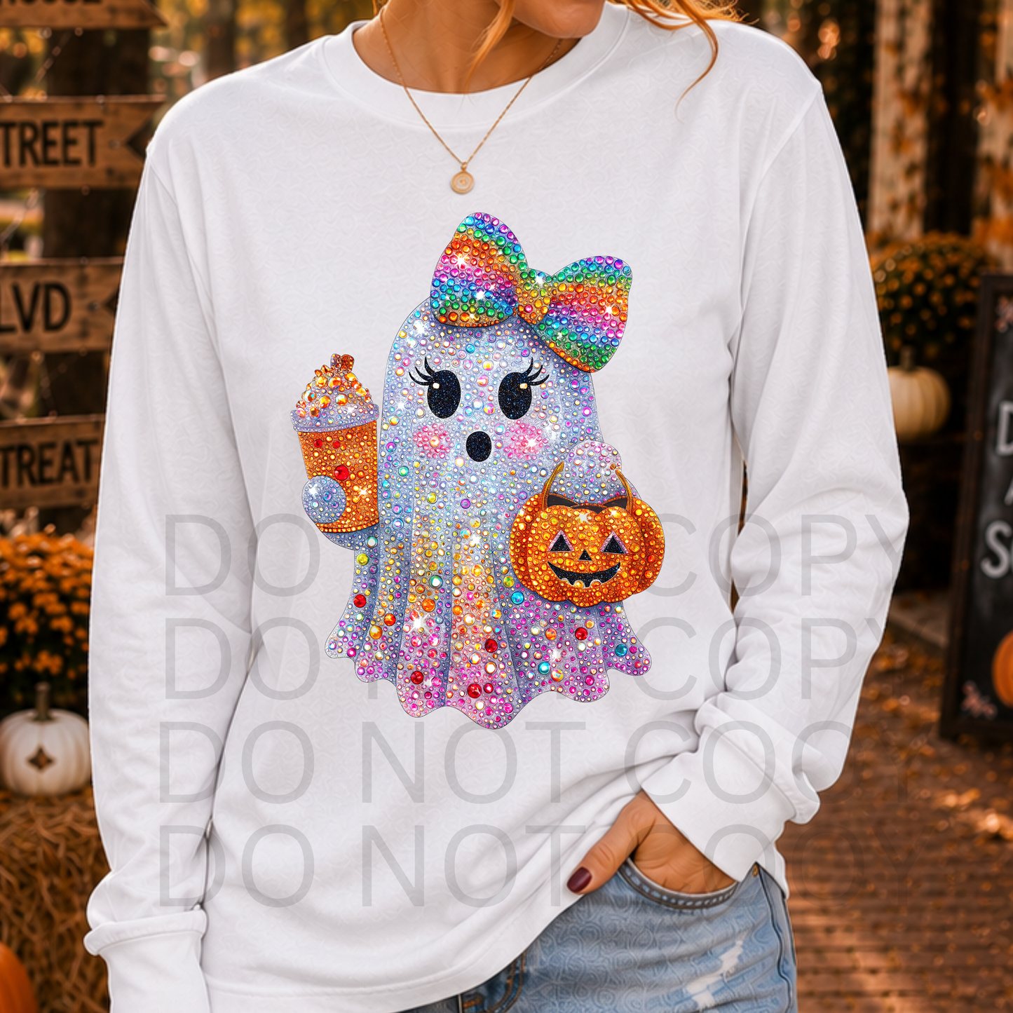 4015 - Rhinestone Bling Ghost