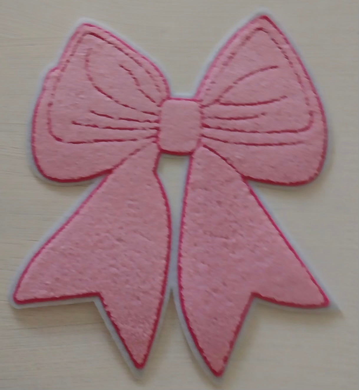 Pink Bow Chenille Patch