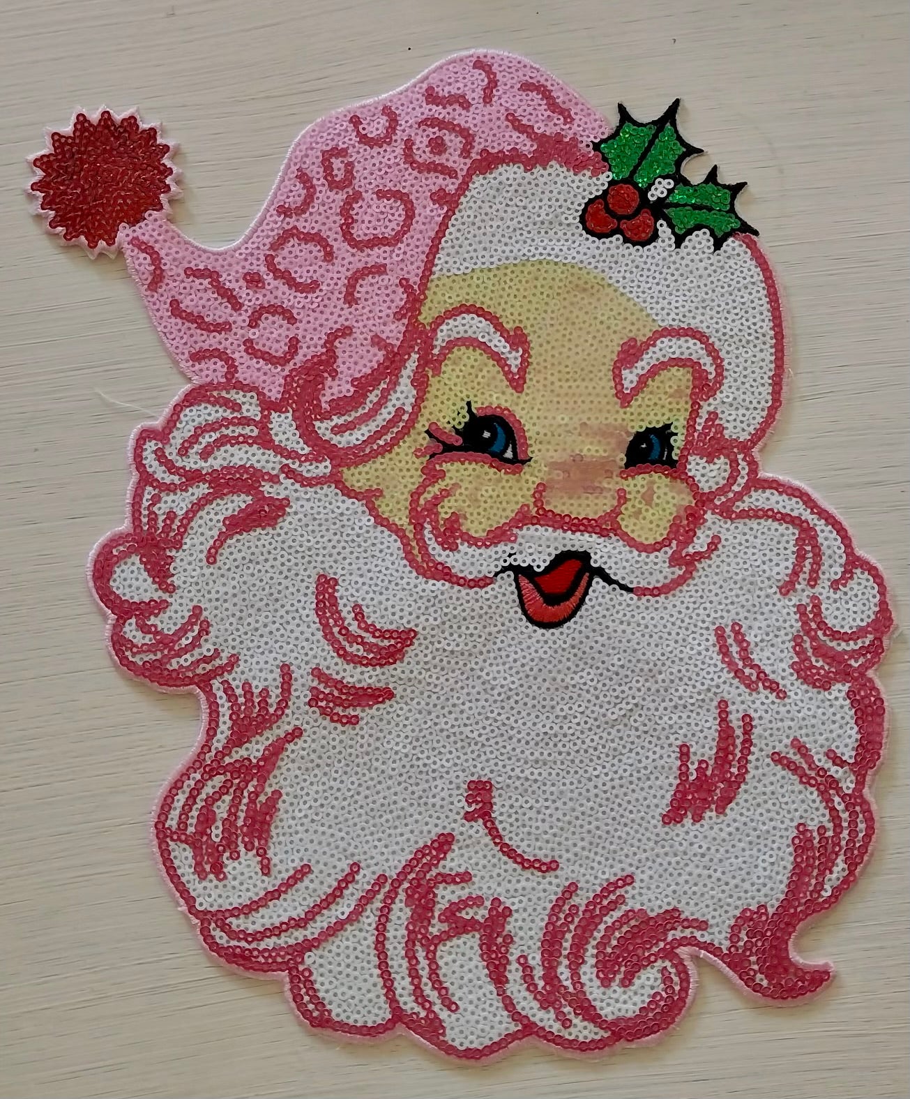 Pink Sequin Santa