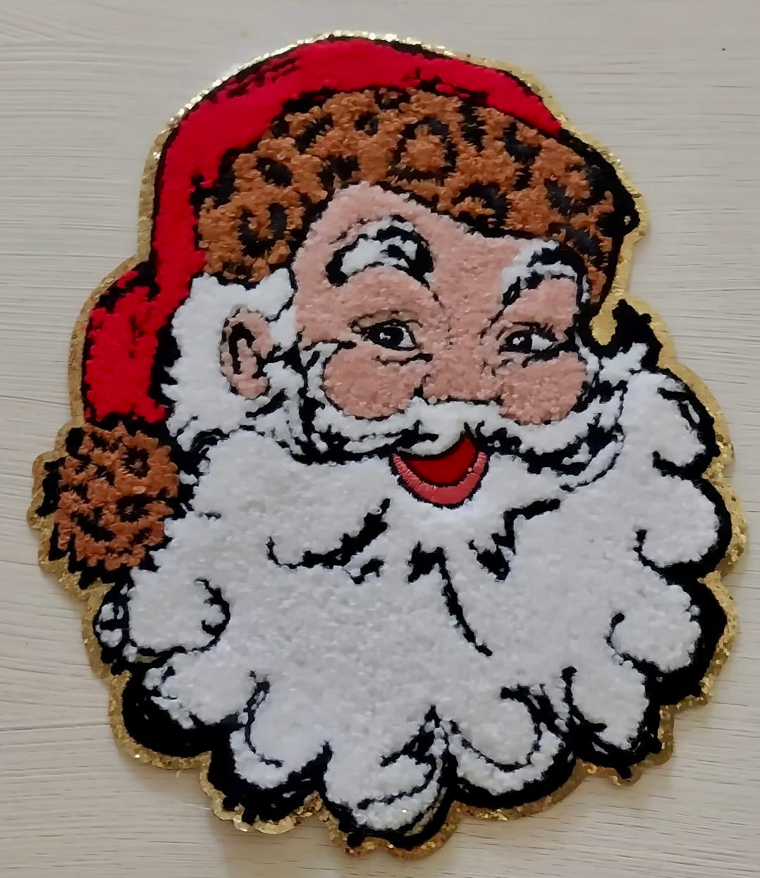 Cheetah Santa Chenille Patch