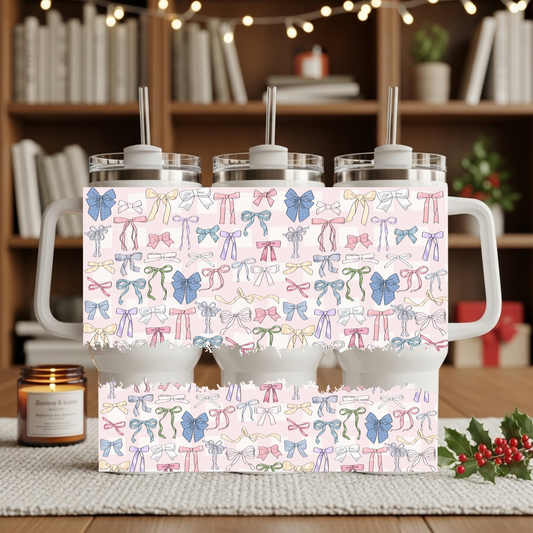 Pink & Blue Bows 40oz Tumbler