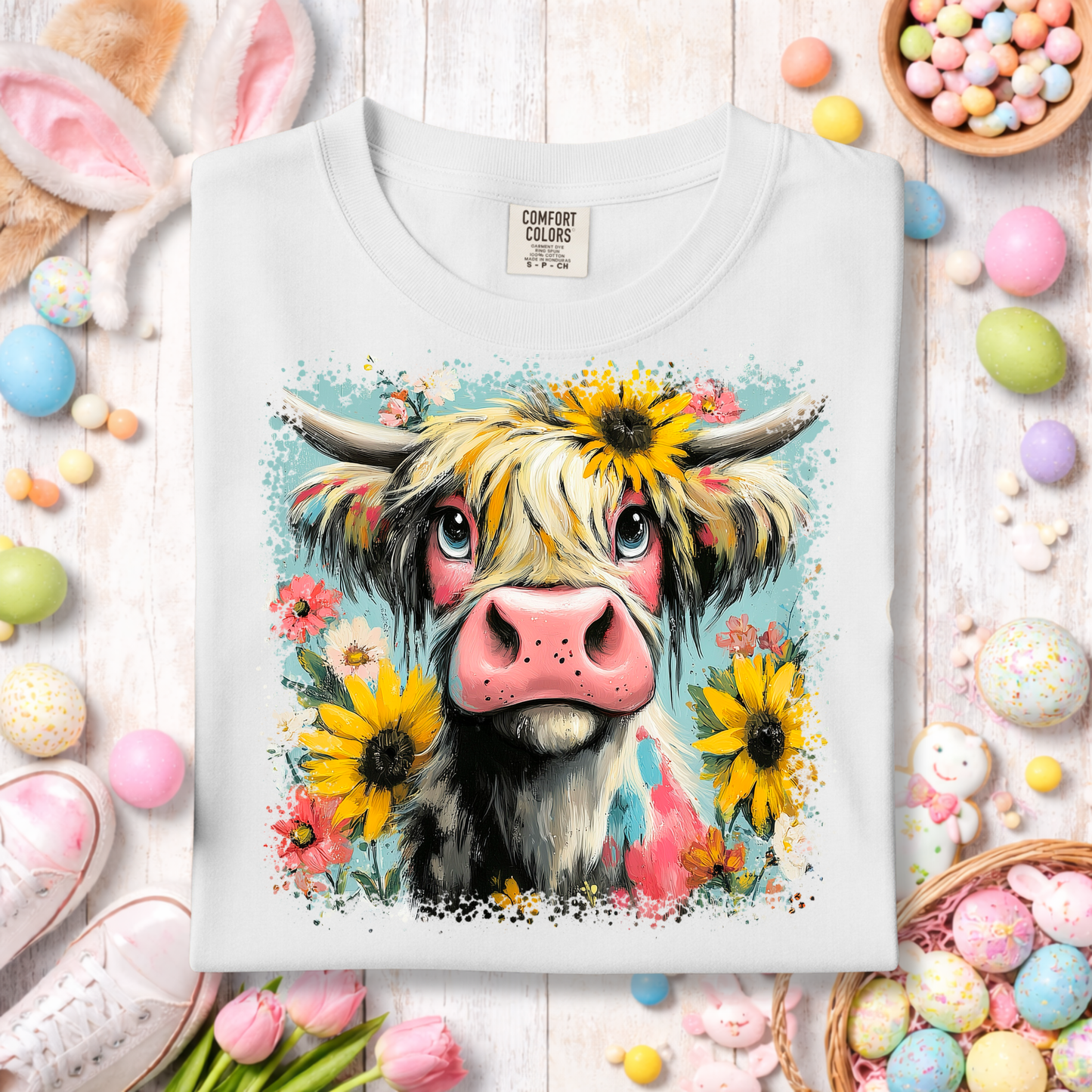 3377 - Brushstroke Sunflower Cow