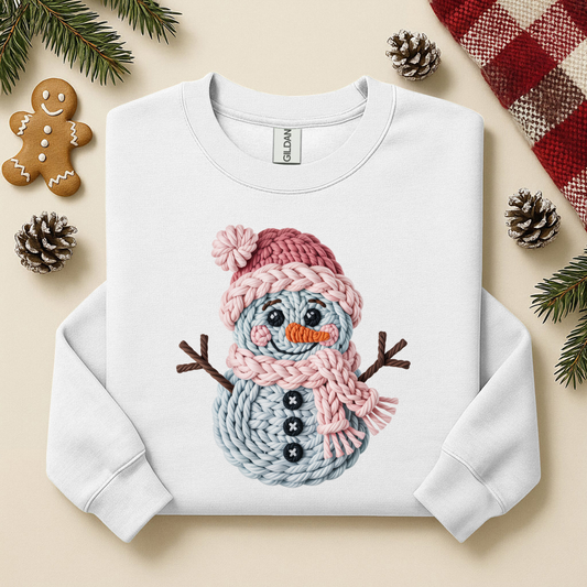 2055 - Blue Yarn Snowman