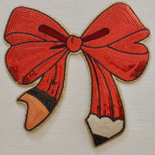 Sequin Pencil Bow Patch