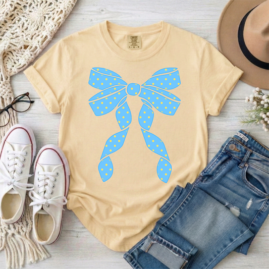 3899 - Blue Dotted Bow