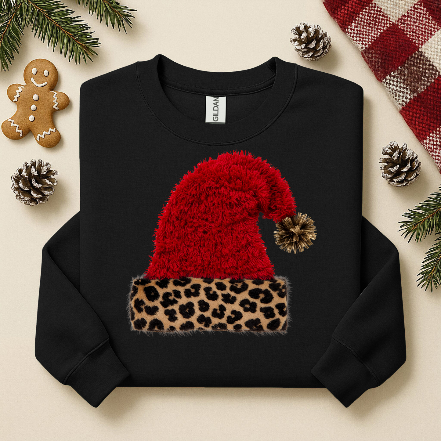 2089 - Cheetah Santa Hat