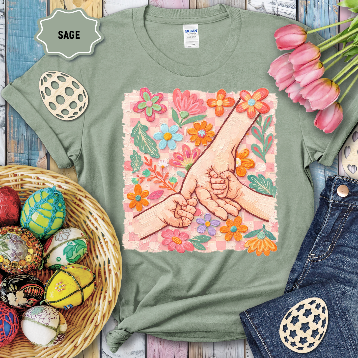 3496 - Floral Holding Hands