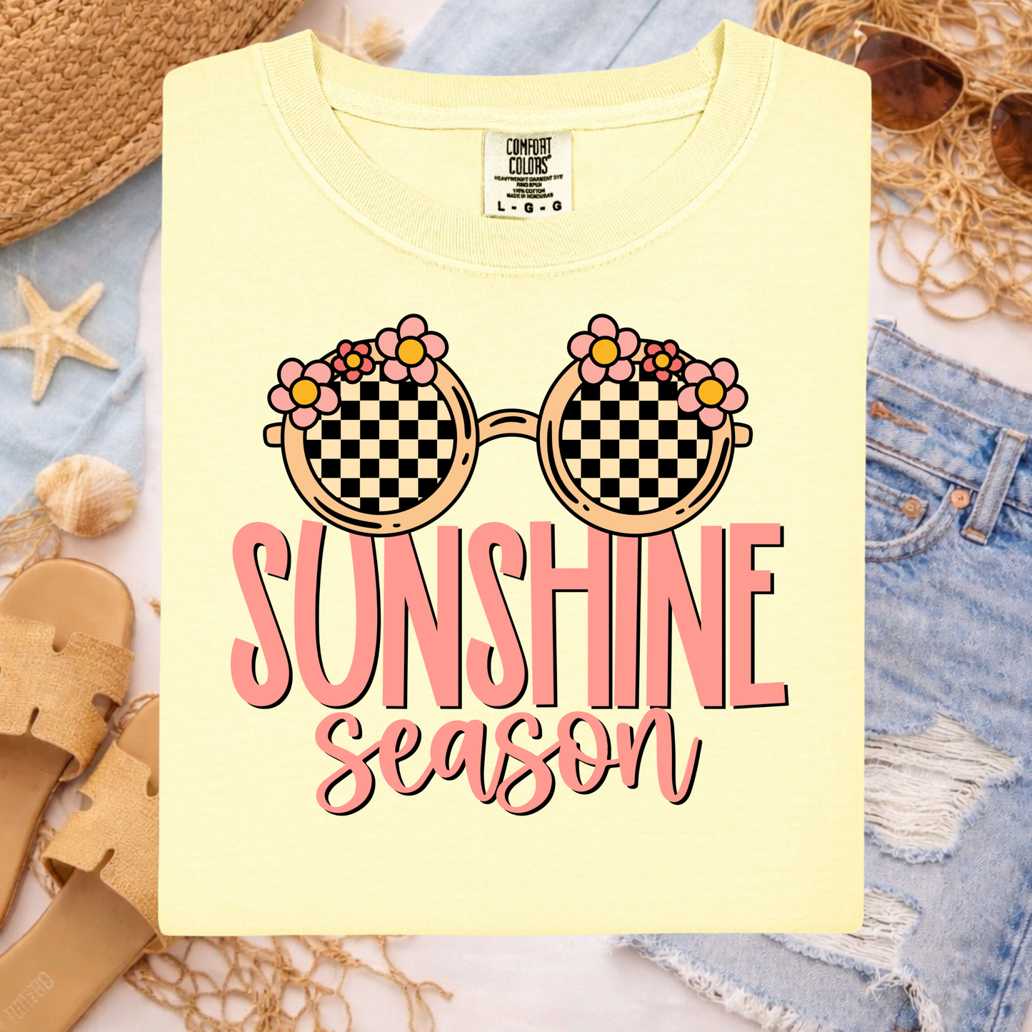 3524 - Sunshine Season Checkered Sunglasses