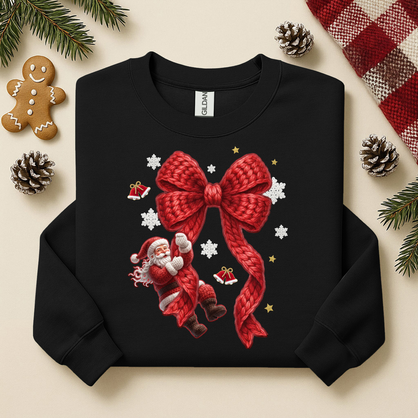 2063 - Red Bow with Santa Yarn