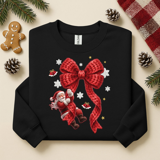 2063 - Red Bow with Santa Yarn