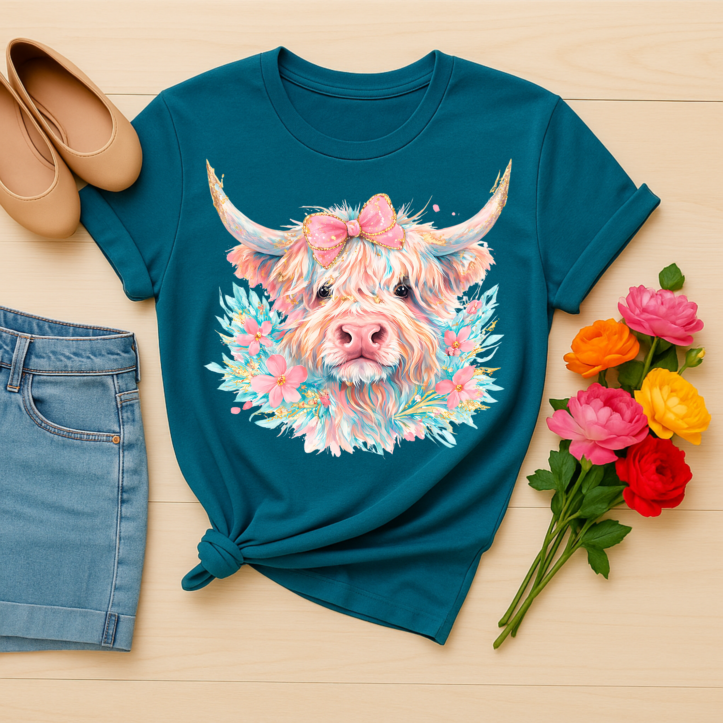 3443 - Spring Highland Cow