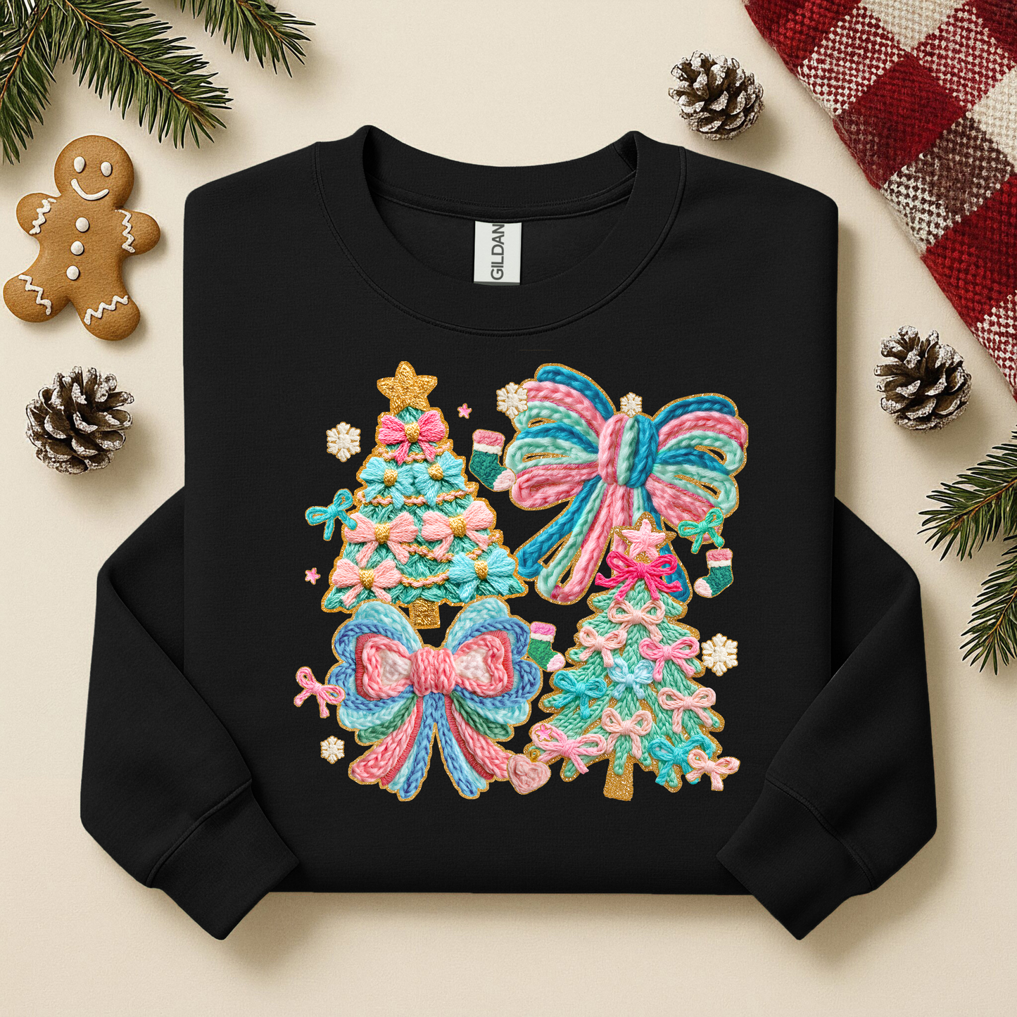 2075 - Pastel Yarn Christmas Collage