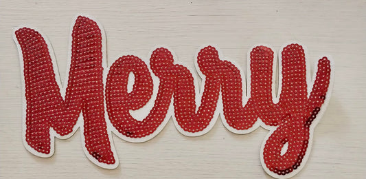 Red Merry Sequin Patch