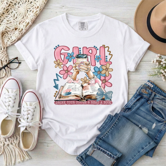 3587 - Girl Drink your Coffee and Read a Book