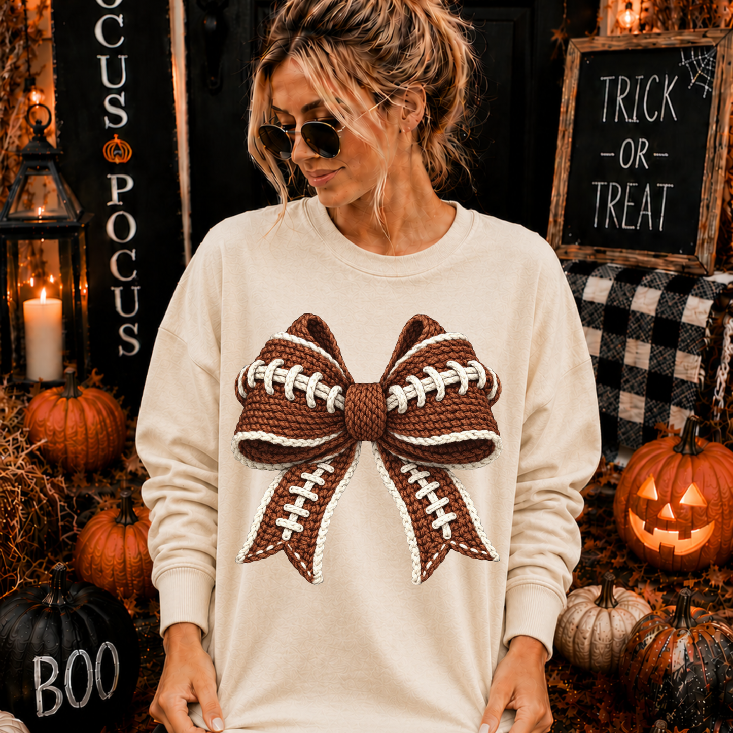 4108 - Crochet Football Bow