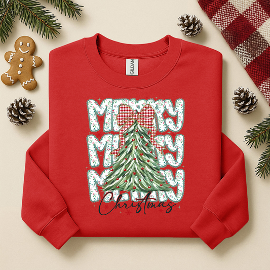 3006 - Merry (stacked) Christmas Red & Green