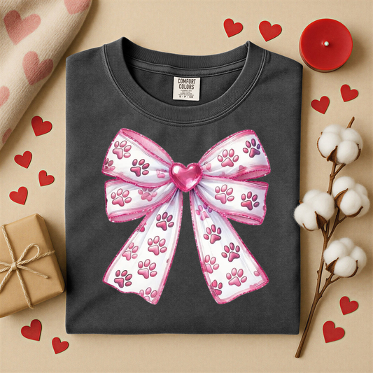 3185 - Paw Heart Bow