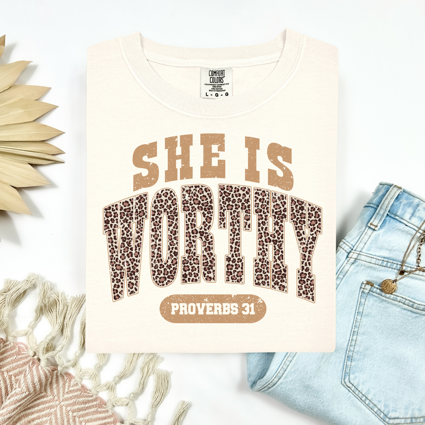 3250 - She is Worthy Leopard Print