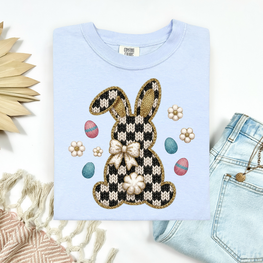 3261 - Checkered Bunny Faux Yarn