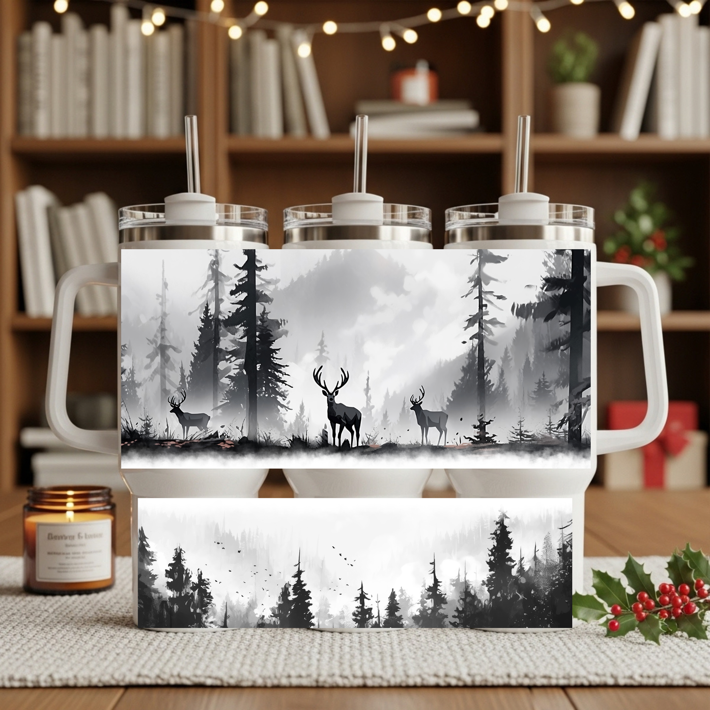 Deer Black Fog 40oz Tumbler