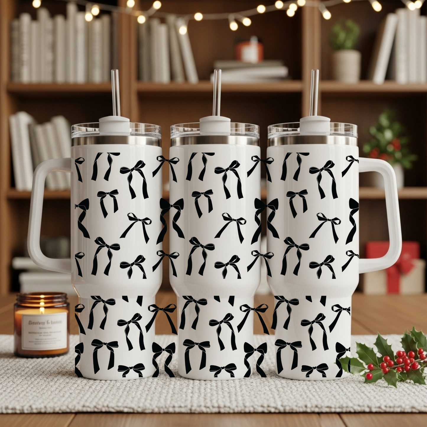 Black Coquette Bows 40oz Tumbler