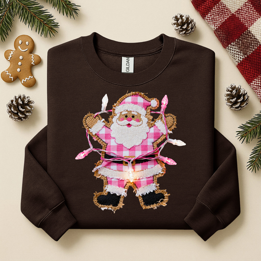 2018 - Pink Patchwork Santa