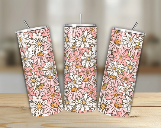 Pastel Pink Floral 20oz Tumbler