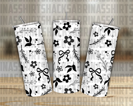 Black and White Bow 20oz Tumbler