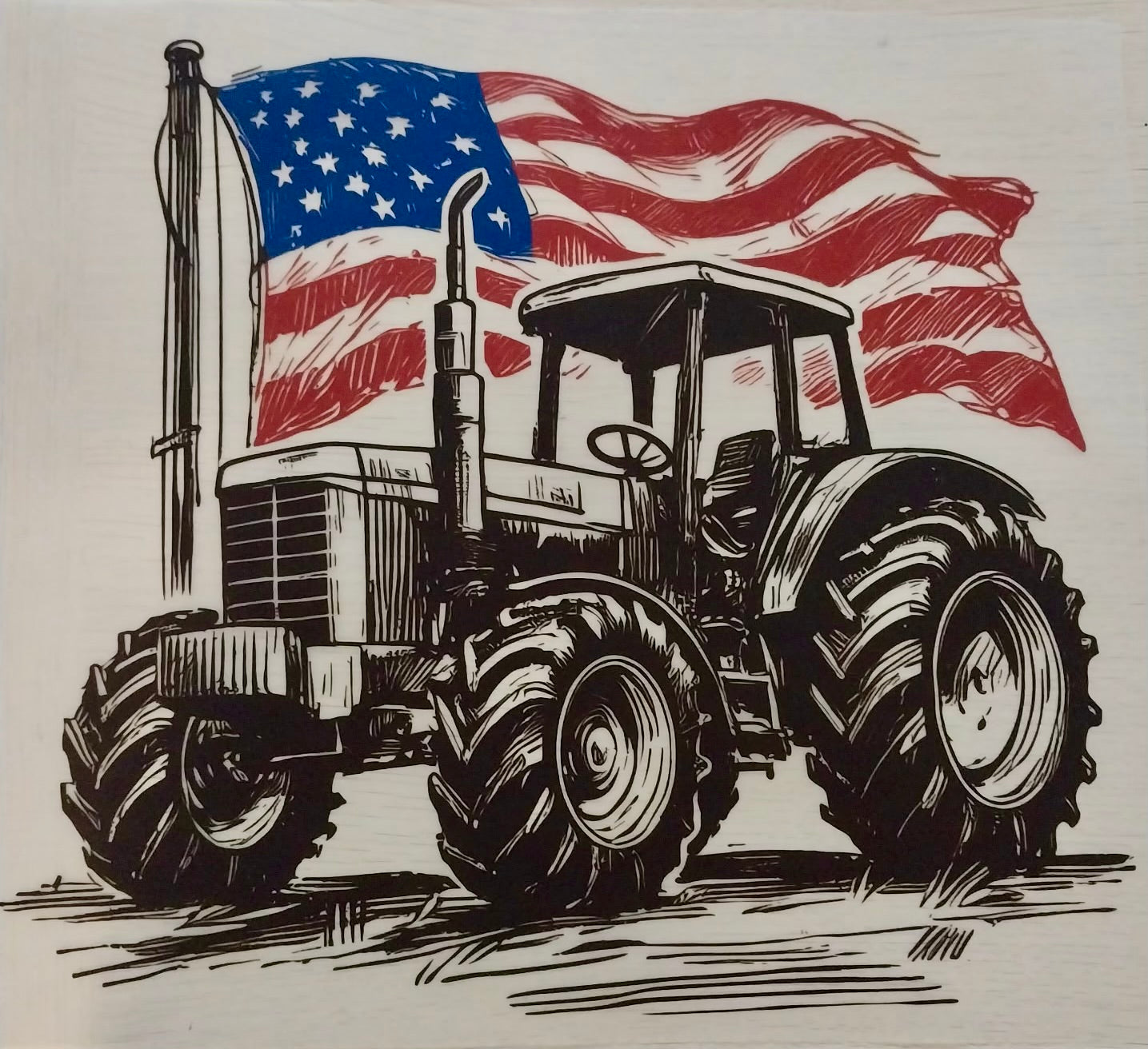American Flag Tractor