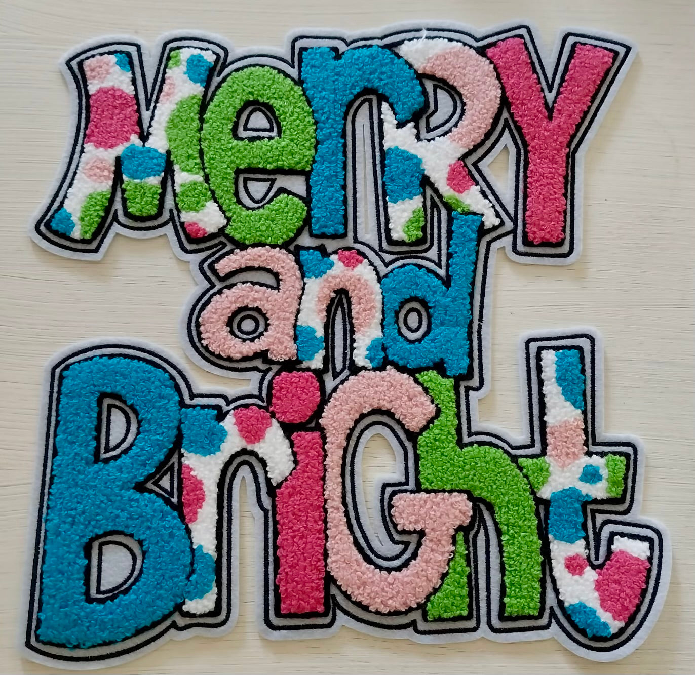 Merry & Bright Pink/Teal Patch