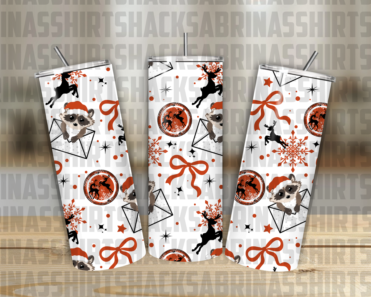 Raccoon Christmas 20oz Tumbler