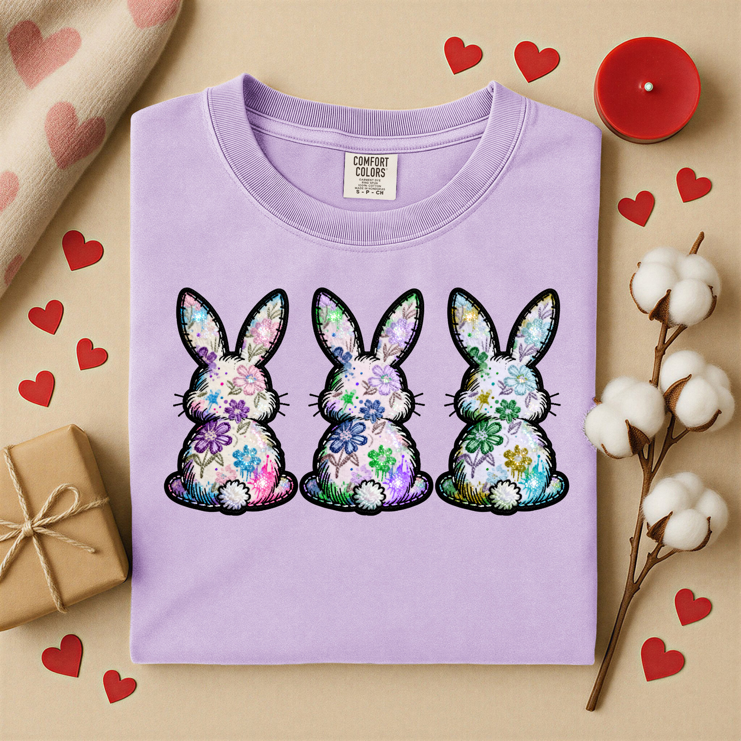 3218 - Floral Bunny Trio