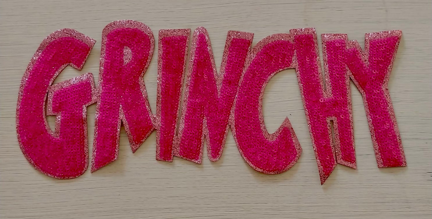 Pink Grinchy Sequin Patch