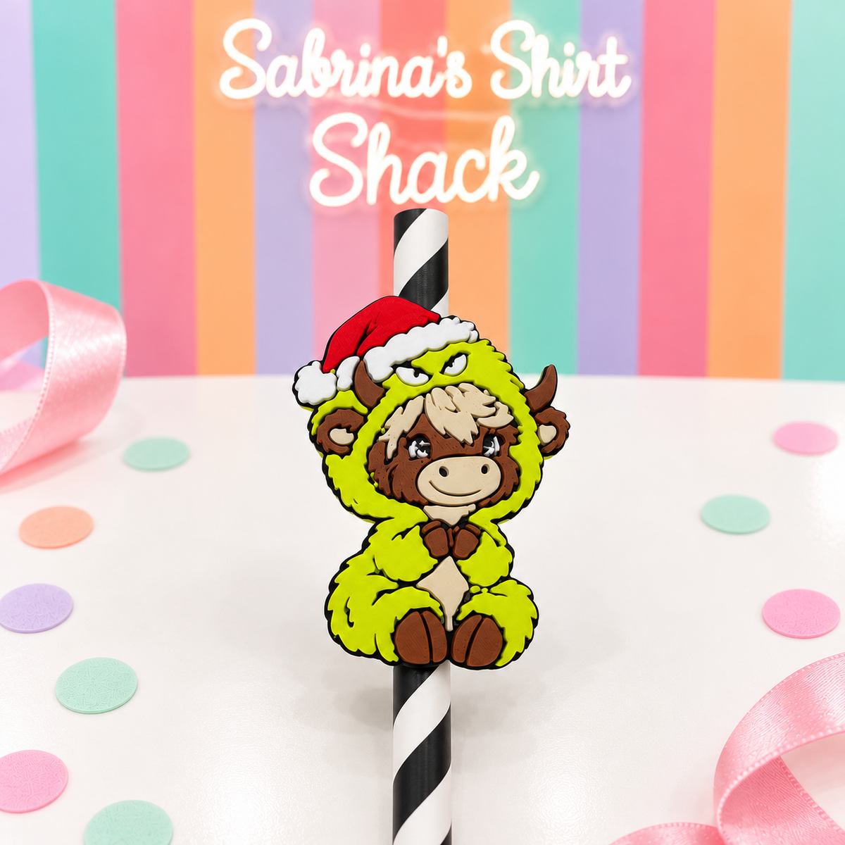Highland cow Gman straw topper
